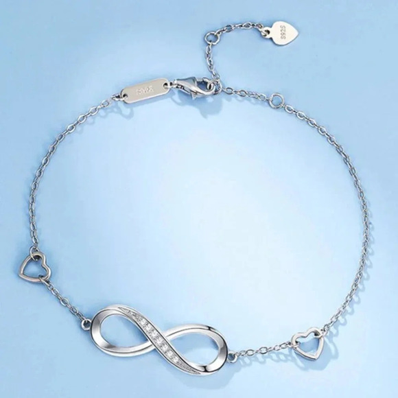 NEW 925 Sterling Silver Infinity Love Bracelet - Picture 3 of 5